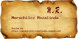 Merschilcz Rozalinda névjegykártya
